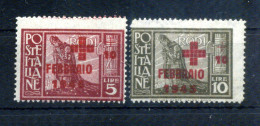 1945 EGEO Occ. Tedesca SET * 132/133 Pro Croce Rossa - Egée (Duitse Bezetting)