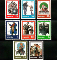 Rwanda 1981 American Painter Rockwell Paintings，8v  MNH - Unused Stamps