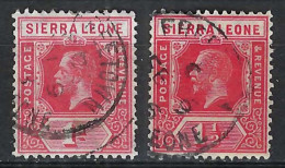 SIERRA LEONE Ca. 1912-28: Lot D'obl., 2 Nuances - Sierra Leone (...-1960)