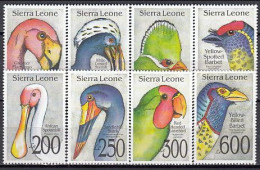 Sierra Leone 1992 (MNH) (Mi 1828-1834) -  Greater Flamingo...Yellow-spotted Barbet...Yellow-billed Barbet - Collections, Lots & Series