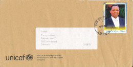 Tanzania Unicef Cover Sent To Denmark 16-3-2007 Single Franked - Cartas & Documentos
