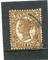 AUSTRALIA/QUEENSLAND - 1897   3d  BROWN  FINE  USED   SG 241 - Oblitérés