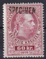 AUSTRIA 1874/75 - MLH - ANK (15) - Telegraphenmarke SPECIMEN - Télégraphe