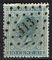 17A Bleuté  Obl  LP 413  Liège (Outre-Mzuse)  + 6 - 1865-1866 Perfil Izquierdo