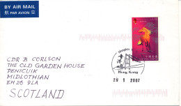 Hong Kong Cover Sent To Scotland Mongkok 29-1-2002 Single Franked (the Cover Is Bended) - Briefe U. Dokumente