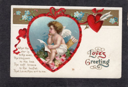 Ellen Clapsaddle(uns) - Cupid, Loves Greeting,Valentines - Antique Postcard - Clapsaddle