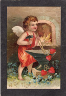 Ellen Clapsaddle(uns) - Cupid,"A Gift Of Love",Valentines 1908  - Antique Postcard - Clapsaddle
