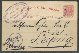 South Africa. Post Card - Coat Of Arms 1 Penny - Stamp Importers Johannesburg Afg./Obl. 21/04/1995 >> Leipzig. Germany. - Other & Unclassified