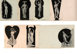 Femmes Nues En Collant , Symbolisant Les Dieux ,deesses Vertus - 7 Cpa :Mercure,Andromède,Galatée, Danse, Vérité.... - Collections & Lots