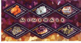 ROMANIA 2006 : MINERALS, Used Souvenir Block - Registered Shipping! - Used Stamps