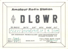 CARTE QSL : BICKENBACH . ALLEMAGNE. GERMANY - Otros & Sin Clasificación