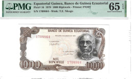 Equatorial Guinea 1000 Bipkwele 1979 P16 Graded 65 EPQ Gem Uncirculated By PMG - Equatoriaal-Guinea