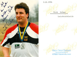 Autogramm Kugelstoßer Dirk Urban 1996 Neumünster LG Wedel-Pinneberg Olympia Olympische Spiele Shot Putter Lancer Germany - Autogramme