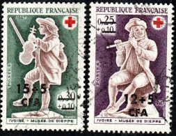 Réunion Obl. N° 378 Et 379 - Croix Rouge - Ivoires Du Musée De Dieppe - Oblitérés