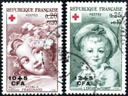 Réunion Obl. N° 353 Et 354 - Croix Rouge - Tableaux De Fragonard - Oblitérés