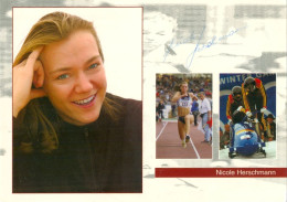 AK Dreispringerin Nicole Herschmann Rudolstadt Olympischer Sport-Club Berlin OSC Bronze Olympia Olympische Spiele - Autogramme