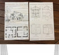 An1907 Plan Architecture Villa Maison SAINT CYR EN BOURG Saumur Et Pavillon Au GROS NOYER Saint Prix Ermont à Identifier - Architecture