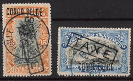 Timbre - Congo Belge - COB TX 19/20 Obl. - Surcharge Typographique - Cote 35 - Sonstige & Ohne Zuordnung