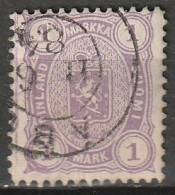 Finland Suomi 1875/1882. 1 Mark. Mi 19By Mittleres Bis Dickes Papier. Gezahnt L 12,5 - Usados