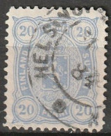 Finland Suomi 1875/1882. 20P. Mi 16Bya Mittleres Bis Dickes Papier. Graublau. Gezahnt L 12,5 - Usados