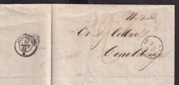 329/40 --  Incoming Mail - Lettre Non Affranchie De ARLON 1863 Vers DOMMELDANGE - Banque Berger Frères - ...-1852 Prephilately