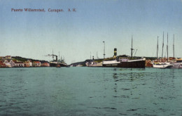 Curacao, D.W.I., WILLEMSTAD, Puerto, Harbour With Steamers (1920s) Postcard - Curaçao