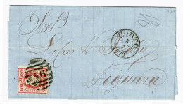 Portugal, 1870, # 22, Para Figueira - Lettres & Documents