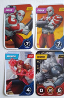 4 Cartes MARVEL DRAX 12 & 54 RHINO 64 WANDA 97 - Sonstige & Ohne Zuordnung