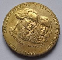 Médaille  BICENTENAIRE DE LA REVOLUTION FRANÇAISE  1789-1989, RROBESPIERRE - SAINT JUST - 2017