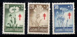 Finlande 1959 Mi. 509-511 Neuf ** 100% Tuberculose, Fleurs - Nuovi