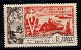 Comores 1954 Yv. 4 Neuf * MH 100% Anniversaire De La Libération - 1954 10e Anniversaire De La Libération