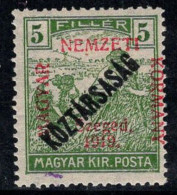 Hongrie, Szeged 1919 Mi. 29 Neuf * MH 100% 5 F, Nemzeti Surimprimé - Emissions Locales