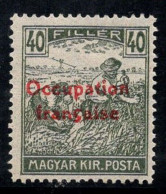Hongrie 1919 Mi. 15 Neuf * MH 100% Aead, Emploi Français, 40 F - Emissions Locales