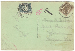 TP 420 S/CP Bourg Léopold Militaires Obl.Leopoldsburg 26/4/1936 T 0,50 > Beveren Waes Taxée 50c TTx 39 Obl. Beveren 27/4 - Lettres & Documents