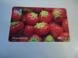 THAILAND USED  CARDS PIN 108  FRUITS STRAWBERRIES - Alimentation