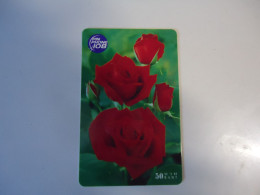 THAILAND  USED   CARDS  CARDS PIN 108 FLOWERS ROSES - Fleurs