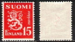 FINLAND FINNLAND FINLANDE  1952  MNH(**) MI 404  SC 303 COAT OF ARMS WAPPEN BLASON LION WAPPENLÖWE 15M - Nuovi