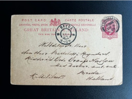 GREAT BRITAIN 1905 POSTCARD TORQUAY TO BREDA 06-09-1905 GROOT BRITTANNIE UNITED KINGDOM - Storia Postale