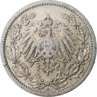 Monnaie, GERMANY - EMPIRE, 1/2 Mark, 1907, Berlin, TTB, Argent, KM:17 - 1/2 Mark