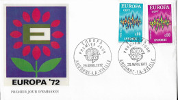 ANDORRE 1972 - RARE ENVELOPPE ILLUSTRATION PLASTIFIEE EUROPA 72, GRANDS CACHETS RONDS ANDORRE LA VIEILLE, A VOIR - Storia Postale