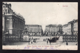 TORINO - CASTELLO VISTO DAL PALAZZO REALE - ANIMATA - CARTOLINA FP SPEDITA NEL 1901 - Castello Del Valentino