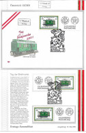 1647r: Österreich 2001: Eisenbahn, Tag Der Briefmarke **/o Sowie FDC Mit Beschreibungsblatt Im Format A5 - Lettres & Documents