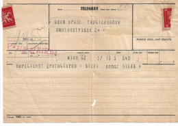 2351f: Telegramm Aus Teplice Nach Wien Lt. Scan - Abarten & Kuriositäten