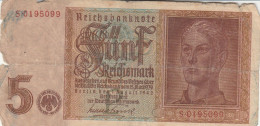 BANCONOTA GERMANIA 5 1942 F (HB738 - 5 Reichsmark