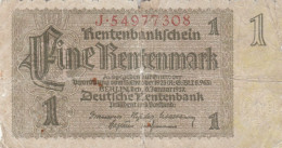 BANCONOTA  GERMANIA 1 RENTENMARK 1937 F (HB387 - 1 Rentenmark