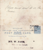 NEW ZEALAND 1892 POSTCARD SENT FROM WELLINGTON - Covers & Documents