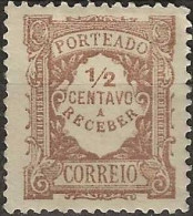 PORTUGAL 1915 Postage Due - ½c. - Brown MH - Unused Stamps