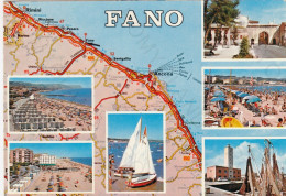 CARTOLINA  FANO,MARCHE-ARCO D'AUGUSTO-LIDO-PORTO-SASSONIA-STORIA,MEMORIA,CULTURA,RELIGIONE,BELLA ITALIA,VIAGGIATA 1976 - Fano