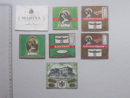TABAC Lot 7 Authentique Paquet Cigarettes Vide Ancien Différents: XANTHIA "TENNIS" Egypte MARINA Fabrique Du CAIRE - Other & Unclassified