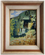 André-Julien Prina (1886Torino-1941Genève) VALAIS MAZOT-CHALET 1915 29x23 (Schweizer Kunst Italian Art Suisse Tableau - Oelbilder